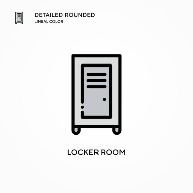 Soyunma odası vektör simgesi. Modern vektör illüstrasyon kavramları. Düzenlemesi ve kişiselleştirmesi kolay.