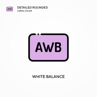 Beyaz denge vektör simgesi. Modern vektör illüstrasyon kavramları. Düzenlemesi ve kişiselleştirmesi kolay.