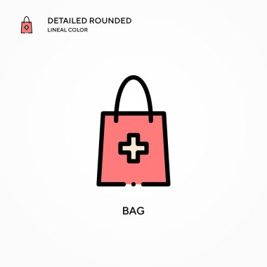 Torba vektör simgesi. Modern vektör illüstrasyon kavramları. Düzenlemesi ve kişiselleştirmesi kolay.