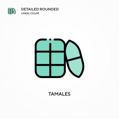 Tamales vektör simgesi. Modern vektör illüstrasyon kavramları. Düzenlemesi ve kişiselleştirmesi kolay.