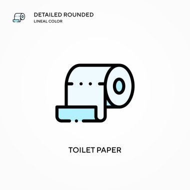Tuvalet kağıdı vektör simgesi. Modern vektör illüstrasyon kavramları. Düzenlemesi ve kişiselleştirmesi kolay.