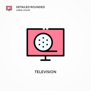 Televizyon vektör simgesi. Modern vektör illüstrasyon kavramları. Düzenlemesi ve kişiselleştirmesi kolay.