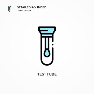 Test tübü vektör simgesi. Modern vektör illüstrasyon kavramları. Düzenlemesi ve kişiselleştirmesi kolay.