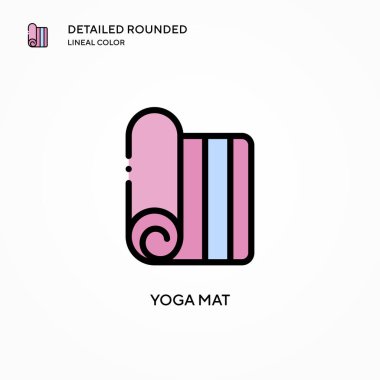 Yoga mat vektör simgesi. Modern vektör illüstrasyon kavramları. Düzenlemesi ve kişiselleştirmesi kolay.