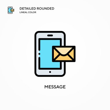 Mesaj vektör simgesi. Modern vektör illüstrasyon kavramları. Düzenlemesi ve kişiselleştirmesi kolay.