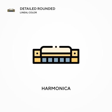 Mızıka vektör simgesi. Modern vektör illüstrasyon kavramları. Düzenlemesi ve kişiselleştirmesi kolay.