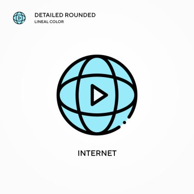 İnternet vektör simgesi. Modern vektör illüstrasyon kavramları. Düzenlemesi ve kişiselleştirmesi kolay.