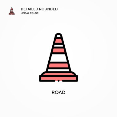 Yol vektör simgesi. Modern vektör illüstrasyon kavramları. Düzenlemesi ve kişiselleştirmesi kolay.