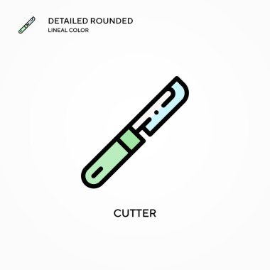 Kesici vektör simgesi. Modern vektör illüstrasyon kavramları. Düzenlemesi ve kişiselleştirmesi kolay.
