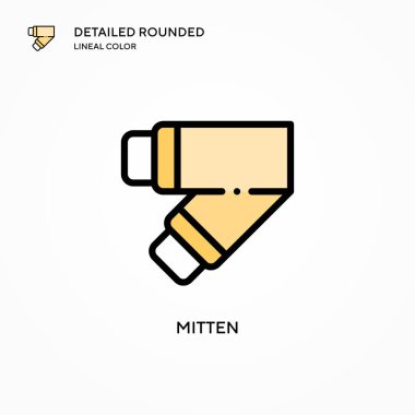 Mitten vektör simgesi. Modern vektör illüstrasyon kavramları. Düzenlemesi ve kişiselleştirmesi kolay.