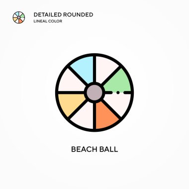 Plaj topu vektör simgesi. Modern vektör illüstrasyon kavramları. Düzenlemesi ve kişiselleştirmesi kolay.