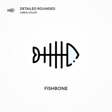 Balık kemiği vektör simgesi. Modern vektör illüstrasyon kavramları. Düzenlemesi ve kişiselleştirmesi kolay.