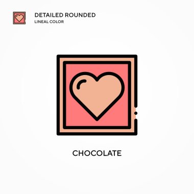 Çikolata vektör simgesi. Modern vektör illüstrasyon kavramları. Düzenlemesi ve kişiselleştirmesi kolay.