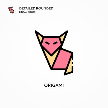 Origami vektör simgesi. Modern vektör illüstrasyon kavramları. Düzenlemesi ve kişiselleştirmesi kolay.