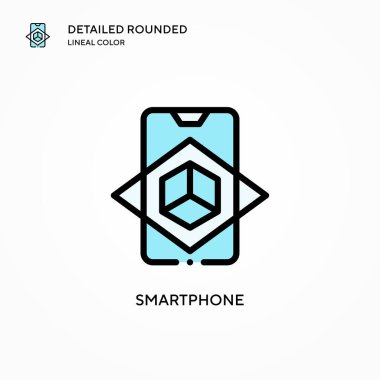 Akıllı telefon vektör simgesi. Modern vektör illüstrasyon kavramları. Düzenlemesi ve kişiselleştirmesi kolay.