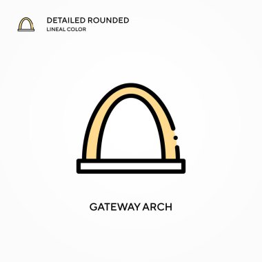 Geçit kemer vektör simgesi. Modern vektör illüstrasyon kavramları. Düzenlemesi ve kişiselleştirmesi kolay.