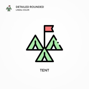 Çadır vektör simgesi. Modern vektör illüstrasyon kavramları. Düzenlemesi ve kişiselleştirmesi kolay.