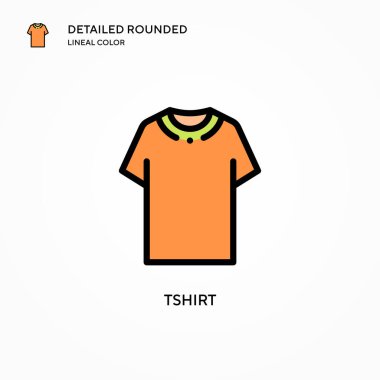 Tshirt vektör simgesi. Modern vektör illüstrasyon kavramları. Düzenlemesi ve kişiselleştirmesi kolay.