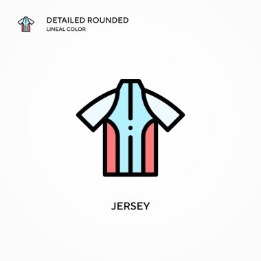 Jersey vektör ikonu. Modern vektör illüstrasyon kavramları. Düzenlemesi ve kişiselleştirmesi kolay.