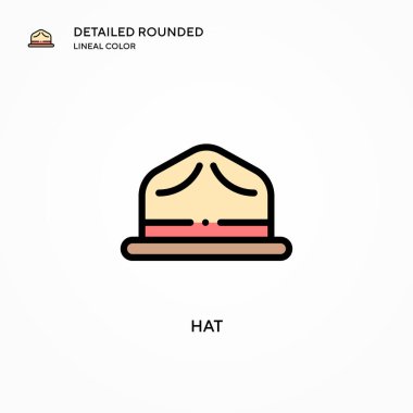 Şapka vektör simgesi. Modern vektör illüstrasyon kavramları. Düzenlemesi ve kişiselleştirmesi kolay.