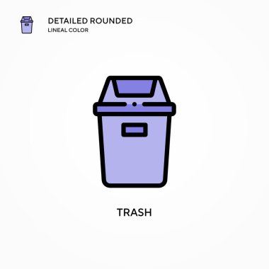 Çöp vektörü simgesi. Modern vektör illüstrasyon kavramları. Düzenlemesi ve kişiselleştirmesi kolay.