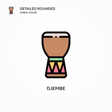 Djembe vektör simgesi. Modern vektör illüstrasyon kavramları. Düzenlemesi ve kişiselleştirmesi kolay.