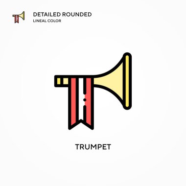 Trompet vektör simgesi. Modern vektör illüstrasyon kavramları. Düzenlemesi ve kişiselleştirmesi kolay.