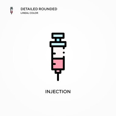Enjeksiyon vektör simgesi. Modern vektör illüstrasyon kavramları. Düzenlemesi ve kişiselleştirmesi kolay.