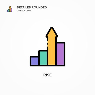 Vektör simgesini yükselt. Modern vektör illüstrasyon kavramları. Düzenlemesi ve kişiselleştirmesi kolay.