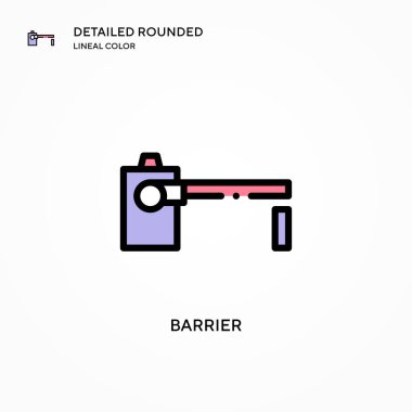 Bariyer vektör simgesi. Modern vektör illüstrasyon kavramları. Düzenlemesi ve kişiselleştirmesi kolay.