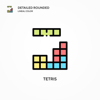 Tetris vektör simgesi. Modern vektör illüstrasyon kavramları. Düzenlemesi ve kişiselleştirmesi kolay.