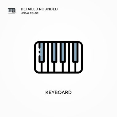 Klavye vektör simgesi. Modern vektör illüstrasyon kavramları. Düzenlemesi ve kişiselleştirmesi kolay.