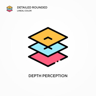 Derinlik algılama vektör simgesi. Modern vektör illüstrasyon kavramları. Düzenlemesi ve kişiselleştirmesi kolay.