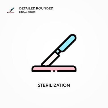 Sterilizasyon vektör simgesi. Modern vektör illüstrasyon kavramları. Düzenlemesi ve kişiselleştirmesi kolay.