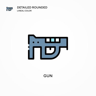 Silah vektör simgesi. Modern vektör illüstrasyon kavramları. Düzenlemesi ve kişiselleştirmesi kolay.