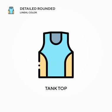 Tank üst vektör simgesi. Modern vektör illüstrasyon kavramları. Düzenlemesi ve kişiselleştirmesi kolay.