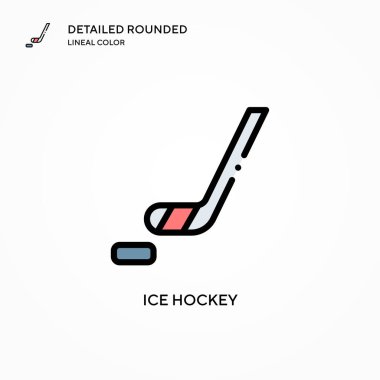 Buz hokeyi vektör simgesi. Modern vektör illüstrasyon kavramları. Düzenlemesi ve kişiselleştirmesi kolay.