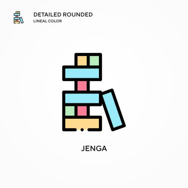 Jenga vektör simgesi. Modern vektör illüstrasyon kavramları. Düzenlemesi ve kişiselleştirmesi kolay.
