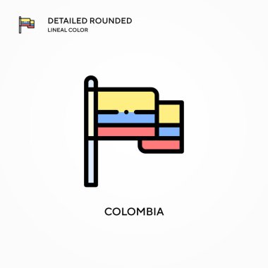 Kolombiya vektör simgesi. Modern vektör illüstrasyon kavramları. Düzenlemesi ve kişiselleştirmesi kolay.