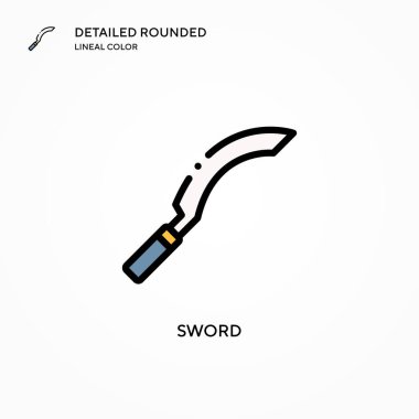 Kılıç vektör simgesi. Modern vektör illüstrasyon kavramları. Düzenlemesi ve kişiselleştirmesi kolay.