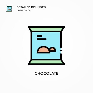 Çikolata vektör simgesi. Modern vektör illüstrasyon kavramları. Düzenlemesi ve kişiselleştirmesi kolay.