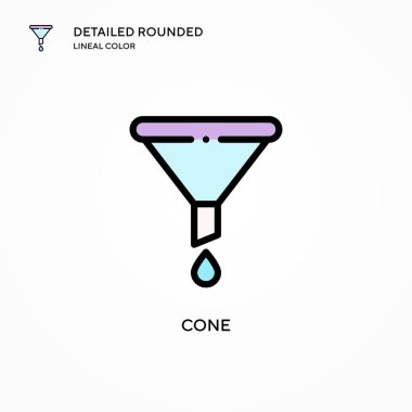 Koni vektör simgesi. Modern vektör illüstrasyon kavramları. Düzenlemesi ve kişiselleştirmesi kolay.