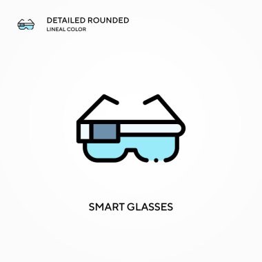 Akıllı gözlük vektör simgesi. Modern vektör illüstrasyon kavramları. Düzenlemesi ve kişiselleştirmesi kolay.