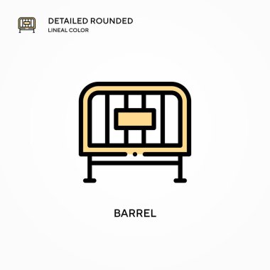 Namlu vektör ikonu. Modern vektör illüstrasyon kavramları. Düzenlemesi ve kişiselleştirmesi kolay.