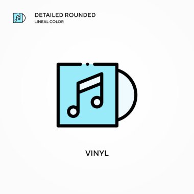 Vinil vektör simgesi. Modern vektör illüstrasyon kavramları. Düzenlemesi ve kişiselleştirmesi kolay.