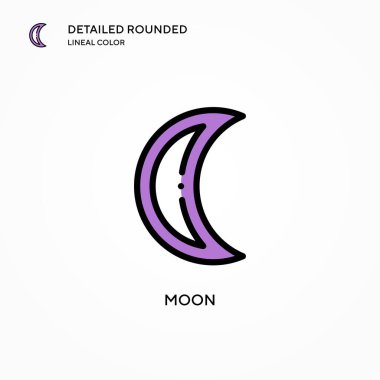 Ay vektör simgesi. Modern vektör illüstrasyon kavramları. Düzenlemesi ve kişiselleştirmesi kolay.