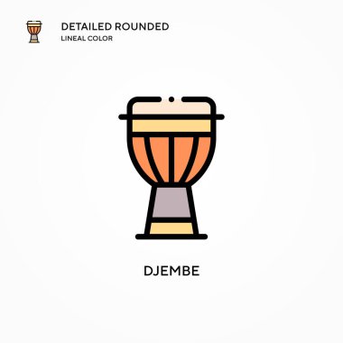Djembe vektör simgesi. Modern vektör illüstrasyon kavramları. Düzenlemesi ve kişiselleştirmesi kolay.