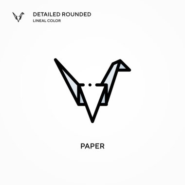Kağıt vektör simgesi. Modern vektör illüstrasyon kavramları. Düzenlemesi ve kişiselleştirmesi kolay.