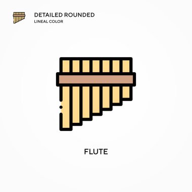 Flüt vektör simgesi. Modern vektör illüstrasyon kavramları. Düzenlemesi ve kişiselleştirmesi kolay.