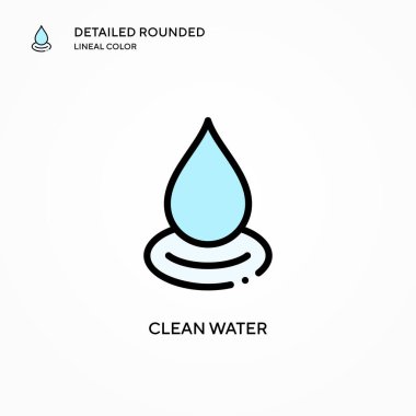 Temiz su vektör simgesi. Modern vektör illüstrasyon kavramları. Düzenlemesi ve kişiselleştirmesi kolay.